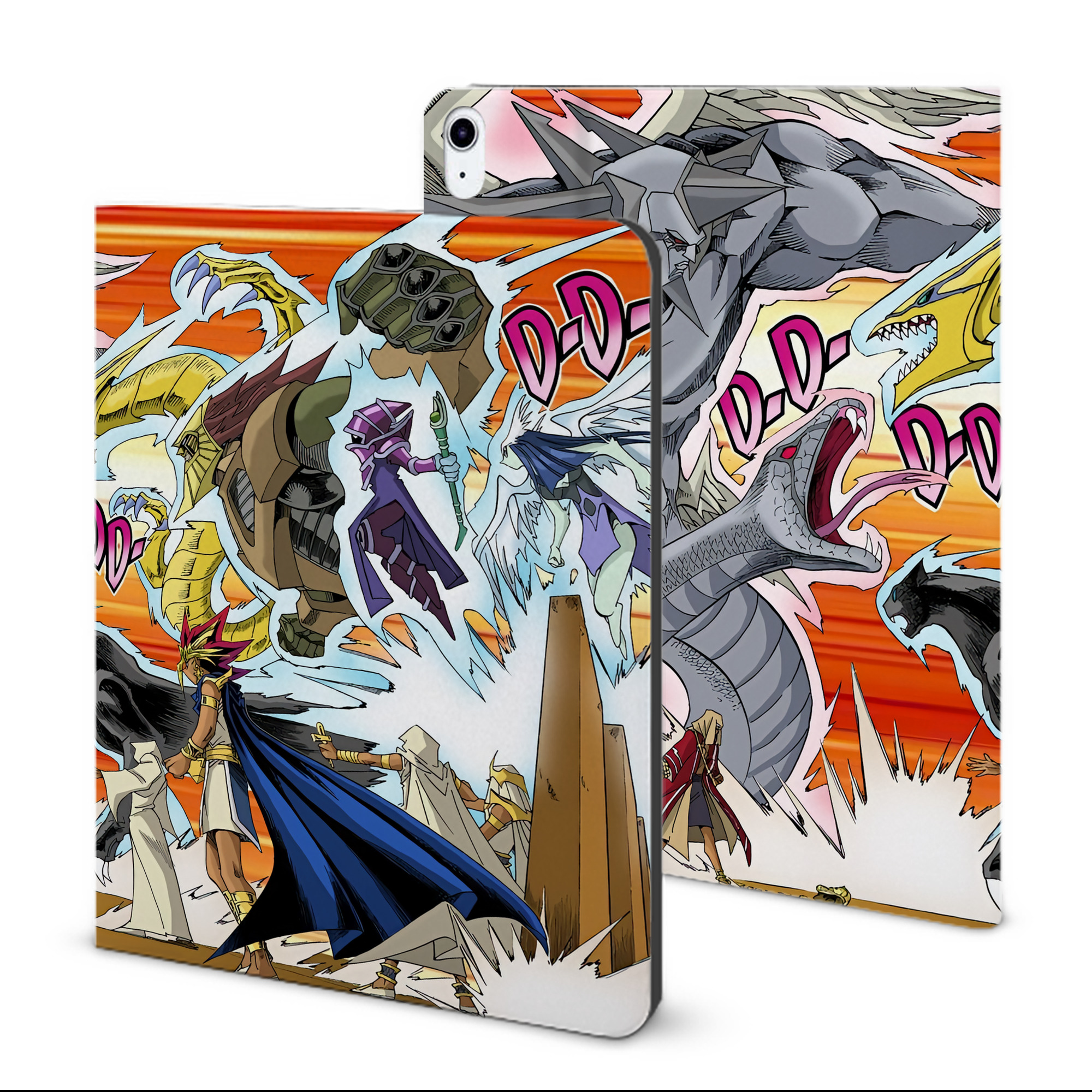 （画像用） 遊☆戯☆王 Yu-Gi-Oh! IPad ケース ブック型 PUレザー TPU 耐衝撃 軽量 薄型 ペン収納なし 全面保護 IPad 各モデル対応